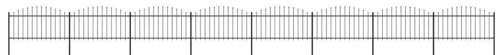 vidaXL Gard de grădină cu vârf tip suliță din oțel 1426x150 cm, negru