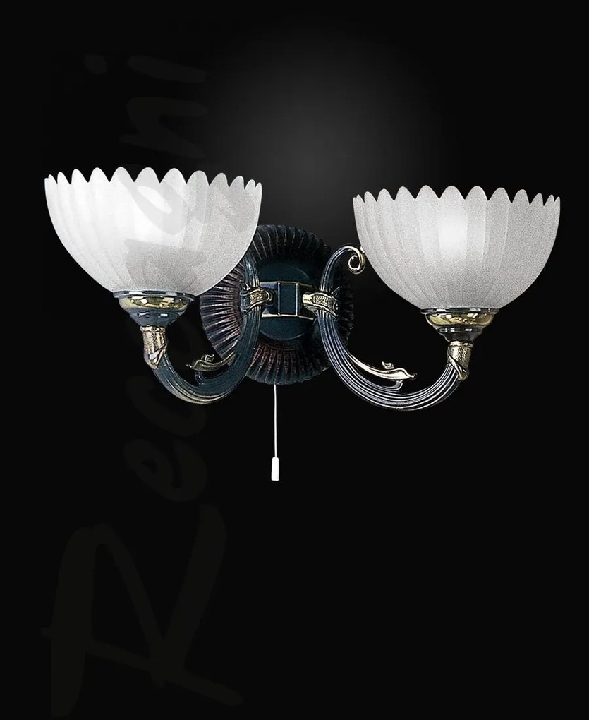Aplica de perete design italian din alama cu lemn 3610