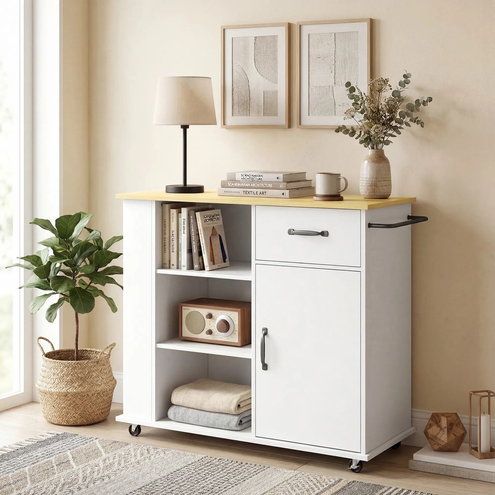 HOMCOM Cărucior mobil multifuncțional pentru depozitare | Aosom Romania