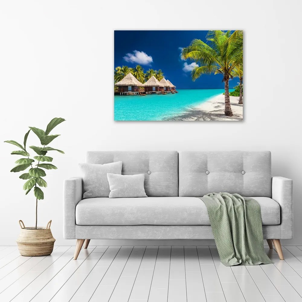 Tablou pe pânză canvas Bungalow-uri maldive