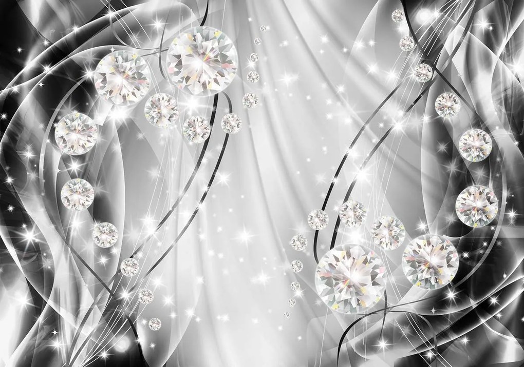 Fototapet - Abstract, diamante și argint (152,5x104 cm)