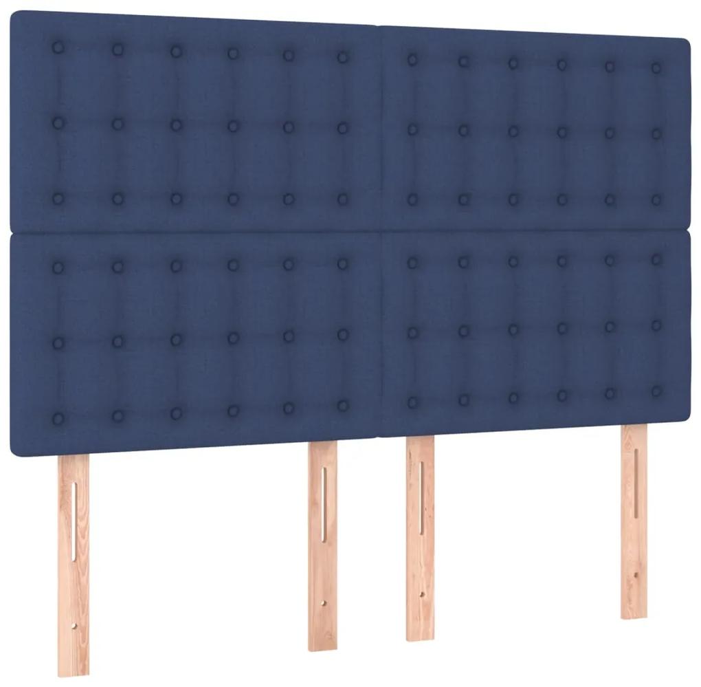 3116770 vidaXL Tăblii de pat, 4 buc, albastru, 72x5x78/88 cm, textil