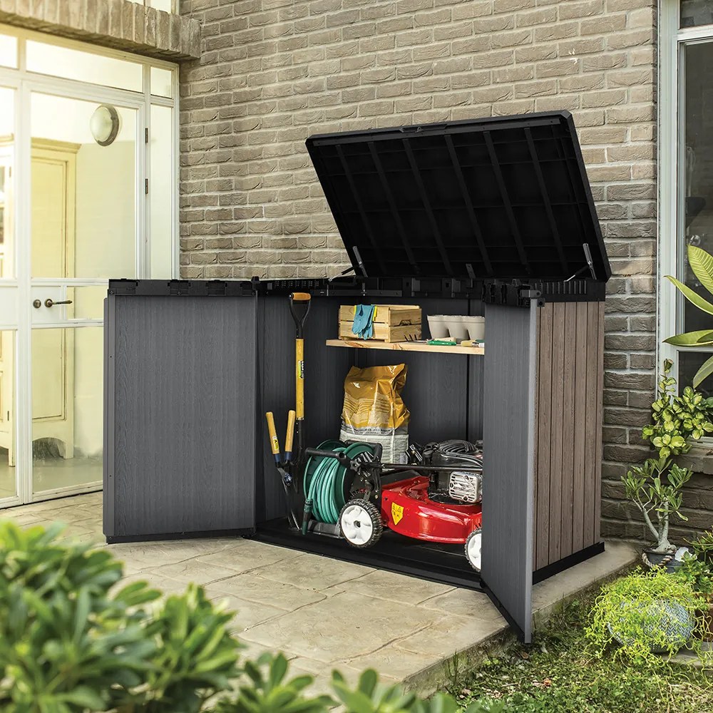 Signature store it out – container de grădină din plastic, 1150 l, din lemn de frasin