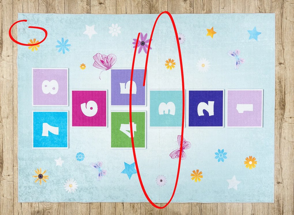BAMBINO 1075 covor lavabil Grădină hopscotch, numere pentru copii anti-alunecare - verde - SECUNDAR-COTATI PRODUSUL