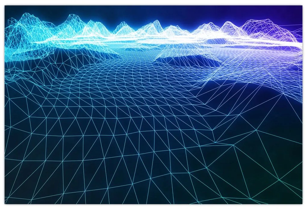 Tablou - Munți în model de calculator (90x60 cm)