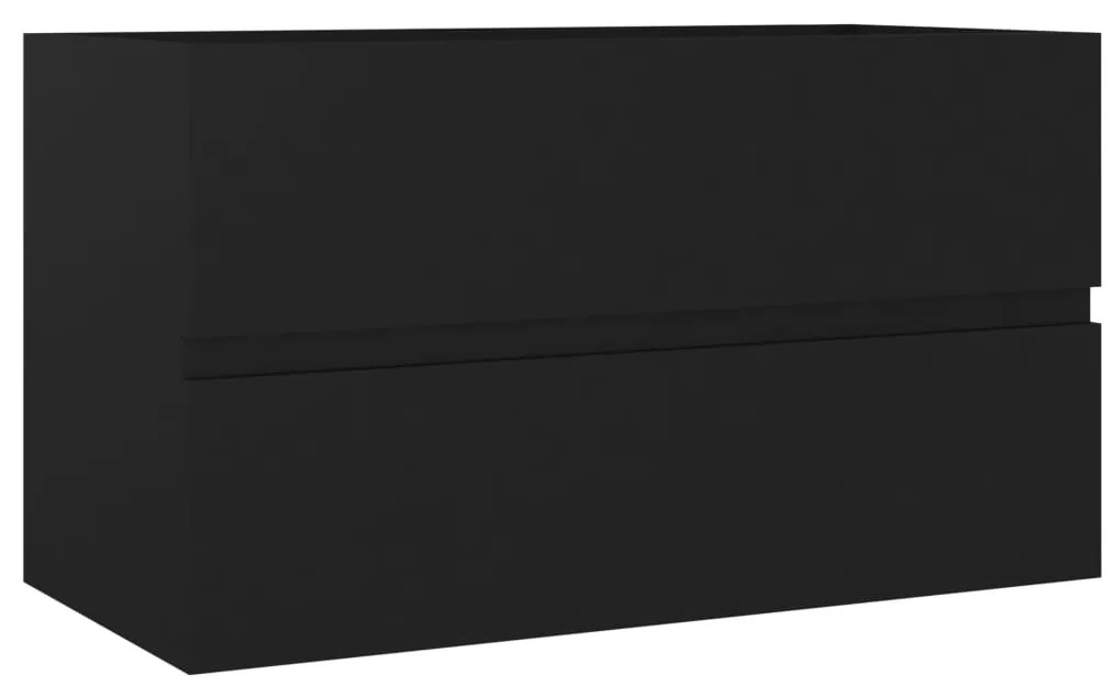 Dulap cu chiuveta incorporata, negru, PAL Negru, 80 x 38.5 x 45 cm