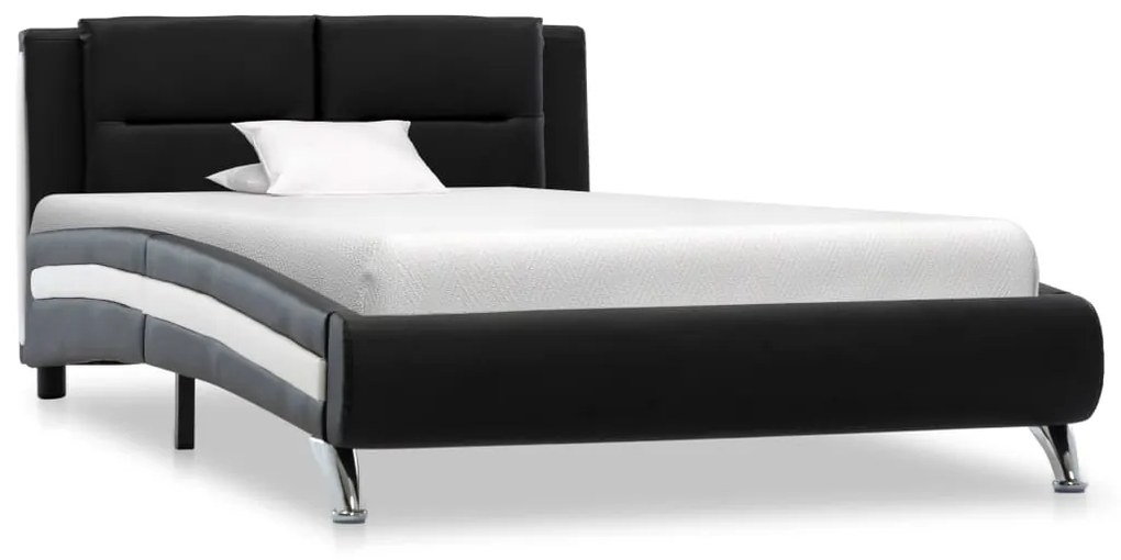 286836 vidaXL Cadru de pat, negru, 100 x 200 cm, piele ecologică