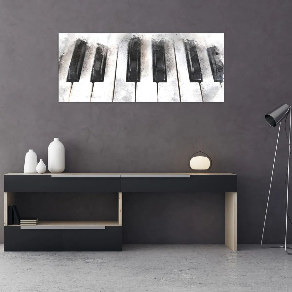 Tablou - Pian, acuarelă (120x50 cm)