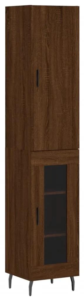 3199064 vidaXL Dulap înalt, stejar maro, 34,5x34x180 cm, lemn prelucrat