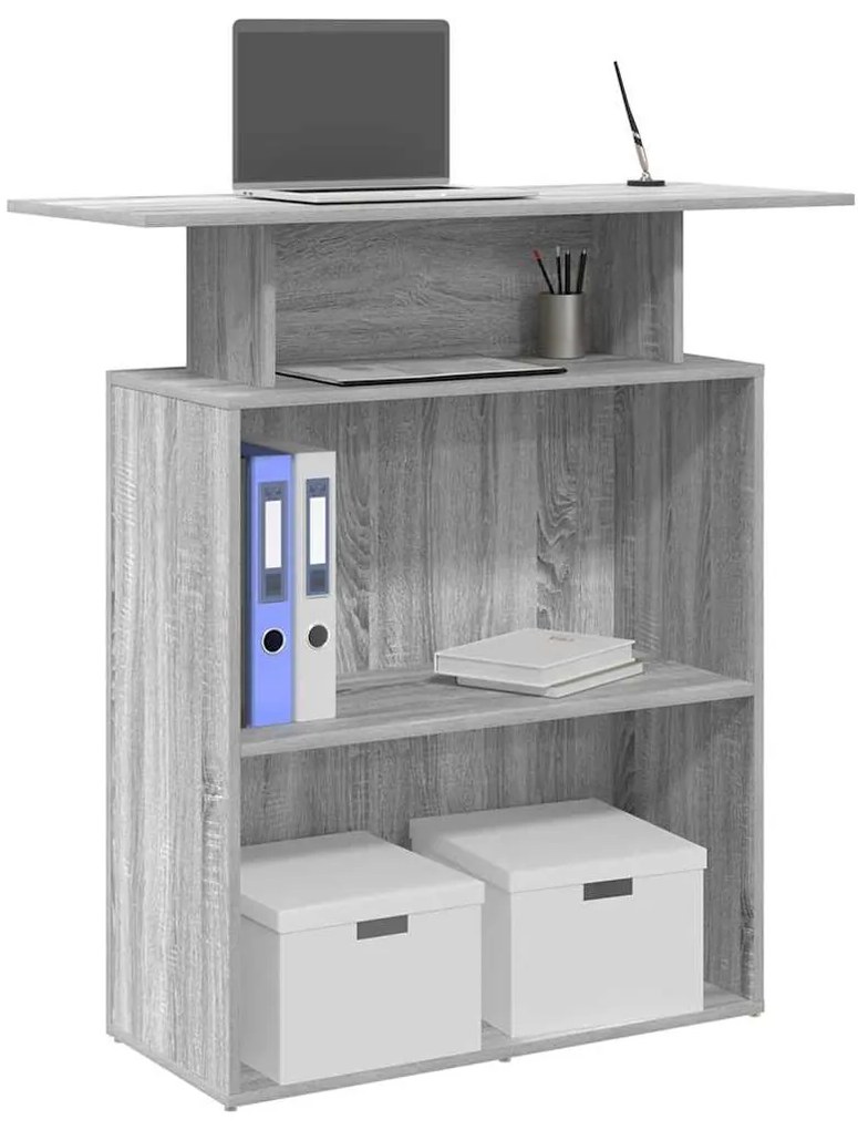 Birou de receptie Gri Sonoma 100x40x104 cm Lemn prelucrat