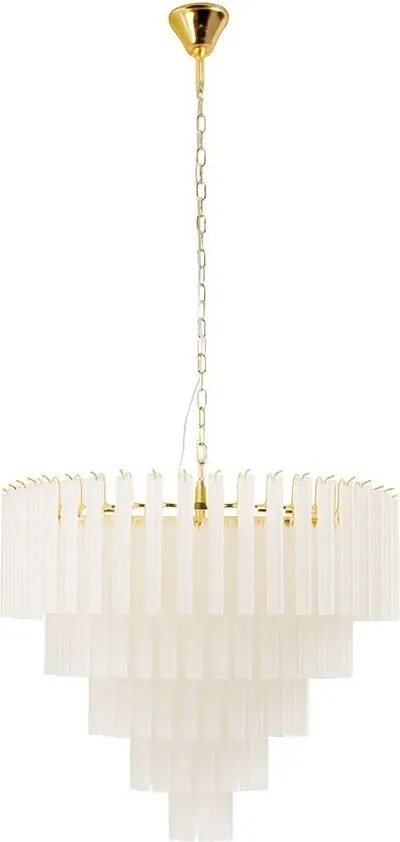 Lustra suspendata metal auriu, sticla alba GORDON 80