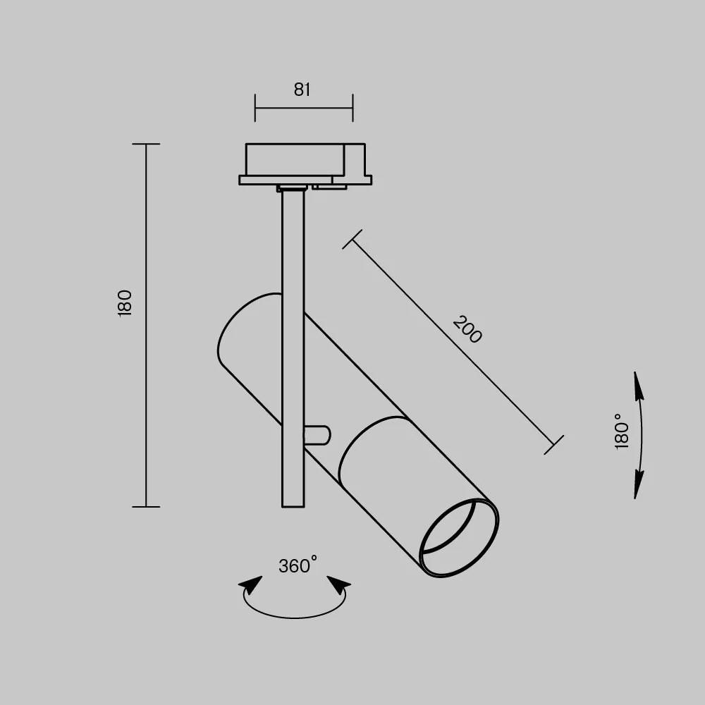 Spot, accesoriu pentru sinele monofazate Unity, Elti negru cu auriu