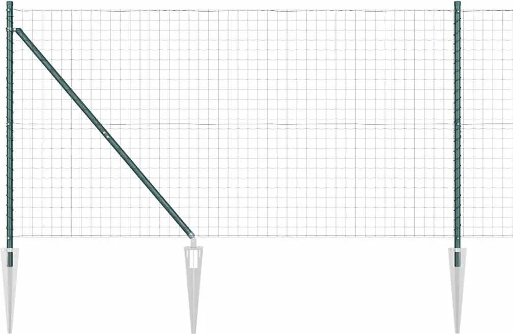 vidaXL Gard cu Stâlp Verde 1,2 x 10 m Oțel și PVC