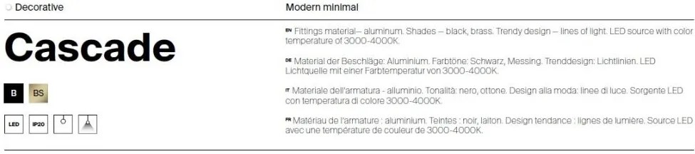 Lustra LED cu 3 pendule stil minimalist modern Cascade negru