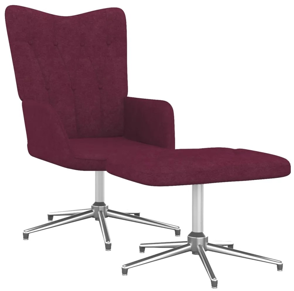 327610 vidaXL Scaun de relaxare cu taburet, violet, textil