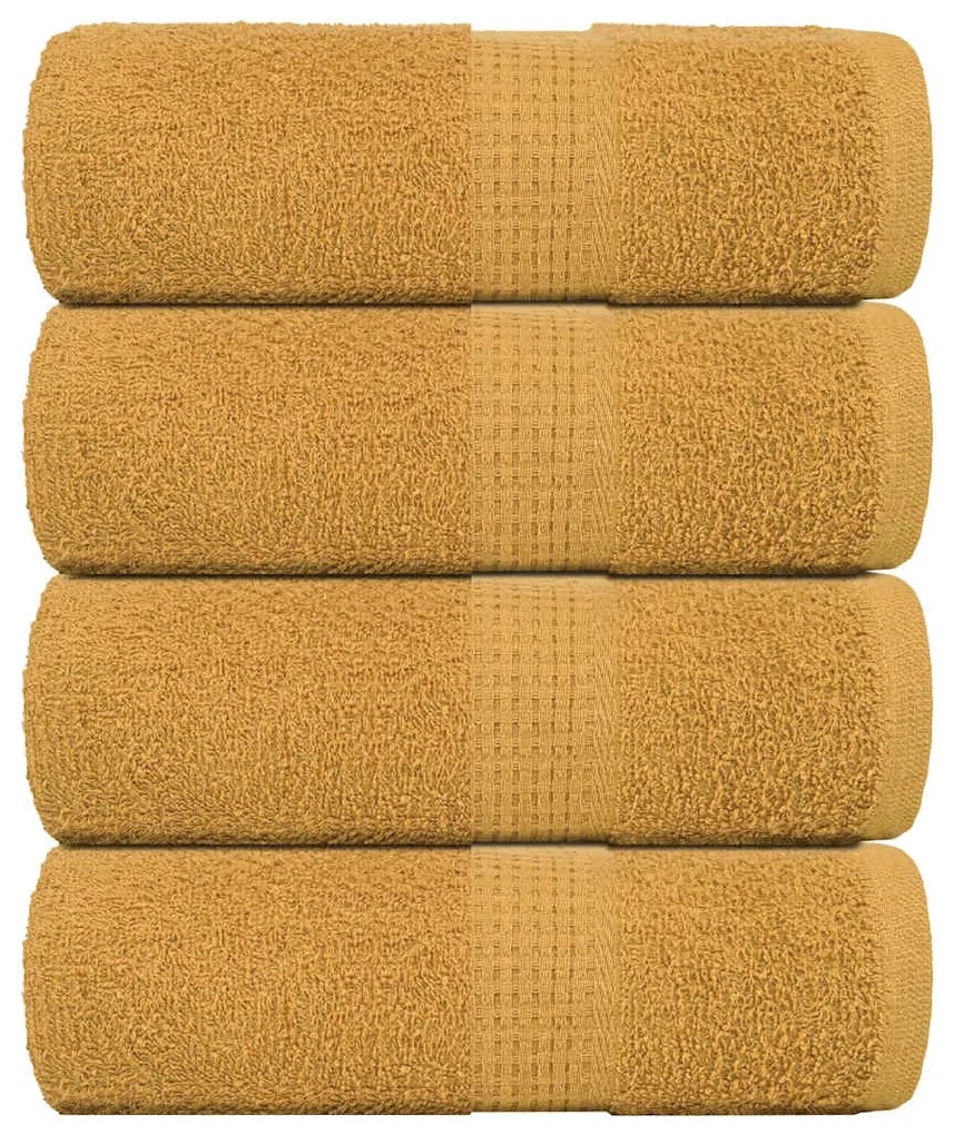 vidaXL Prosoape de baie 4 buc. FROGN aurii 30x30 cm 100% bumbac