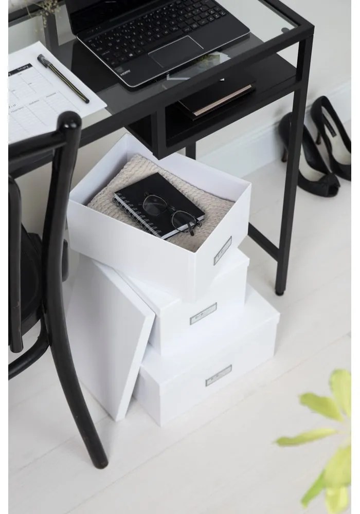 Set 3 cutii de depozitare Bigso Storage Box of Sweden Inge, alb