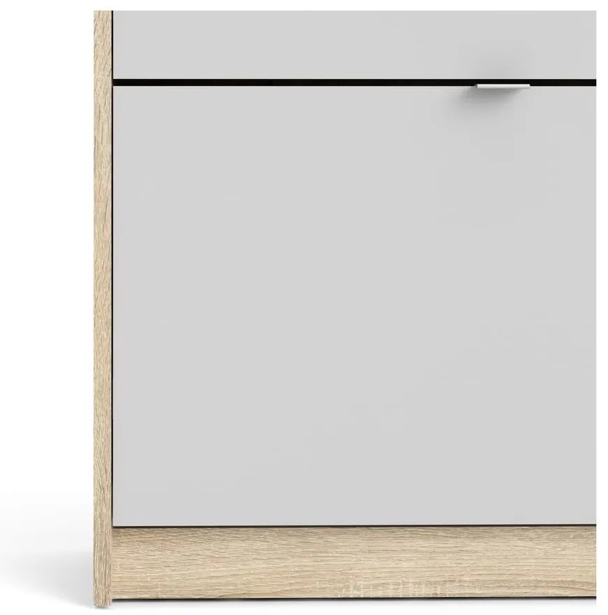 Pantofar alb/în culoare naturală cu deschidere înclinată cu aspect de lemn de stejar Shoes – Tvilum