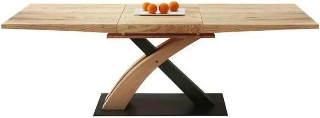 Masa extensibila SANDOR 3, stejar auriu/negru, 160/220x90x75 cm