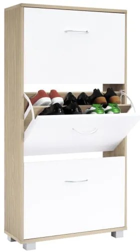 Deuba Dulap pantofi 115x60x24 cm - stejar/alb