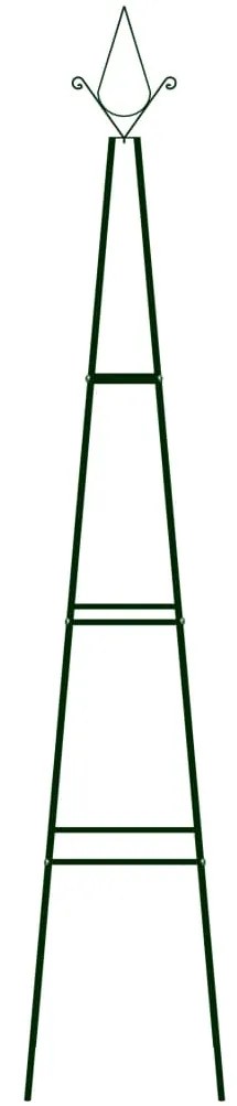 Suporturi plante gradina 2 buc. verde inchis 35x35x195 cm fier