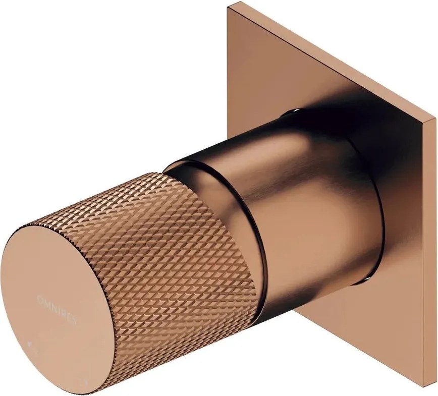 Baterie dus incastrata Omnires Contour monocomanda finisaj cupru periat cu corp ingropat inclus