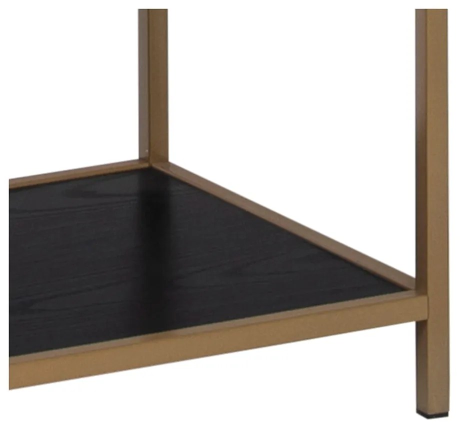 Bibliotecă neagră/aurie 77x185 cm Seaford – Actona