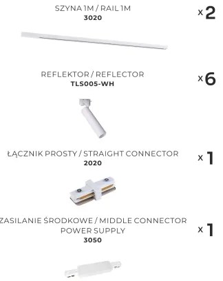 Spot în sistem de șină Zuma Line 3049 LULU 6xGU10/35W/230V alb