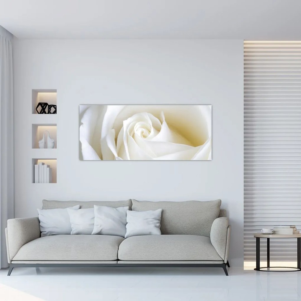 Tablou cu tandafir alb (120x50 cm)