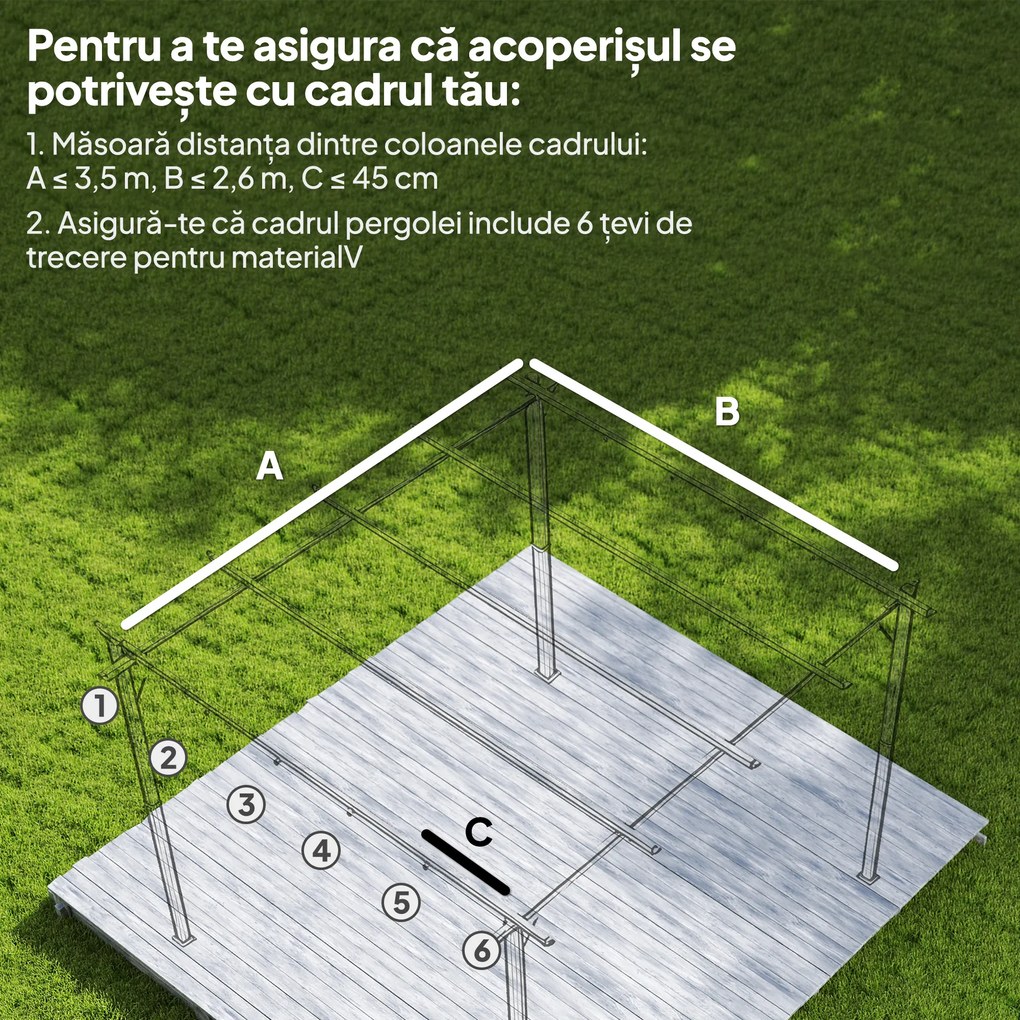 Outsunny Tettuccio di Ricambio per Gazebo 3x3 m con 10 Fori di Drenaggio Grigio | Aosom Romania