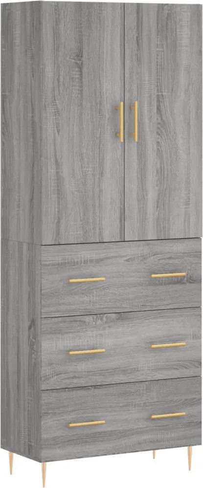 vidaXL Dulap înalt, gri sonoma, 69,5x34x180 cm, lemn compozit
