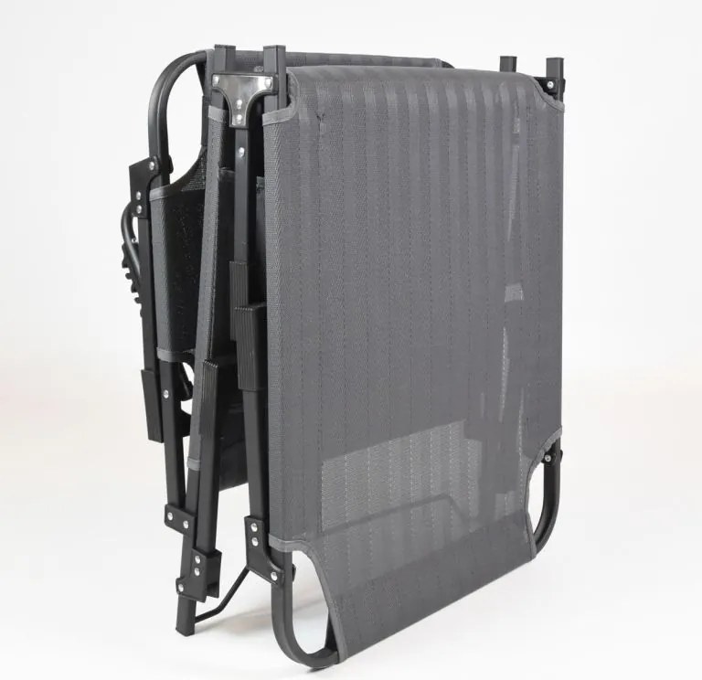 Șezlong pliabil cu pernă, gri, 189 x 63 x 34 cm