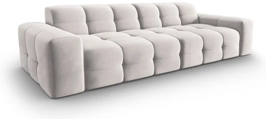 Canapea gri deschis cu tapițerie din catifea 255 cm Kendal – Micadoni Home