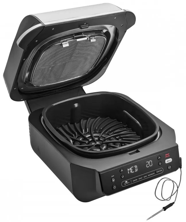 Friteuza cu aer cald si grill 5in1 Ninja Foodi Smart EG351EU, 1760W, 5.7 L, Pana la 4 portii, 5 moduri, Cyclonic Air, Smart Cook, Acoperire ceramica, Negru/Inox