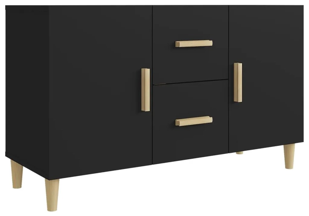 812511 vidaXL Servantă, negru, 100x36x60 cm, lemn compozit