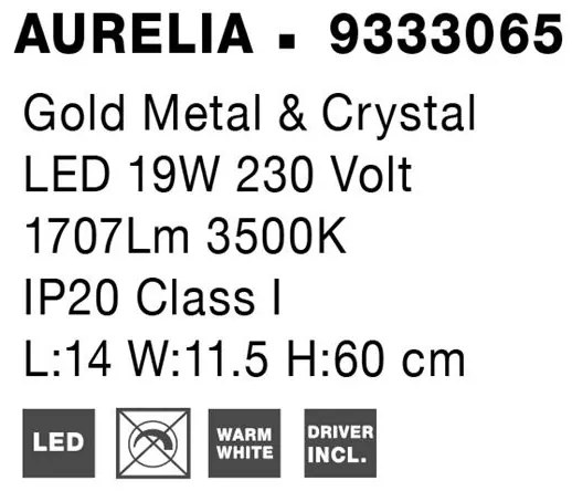 Aplica LED de perete cristal design elegant AURELIA