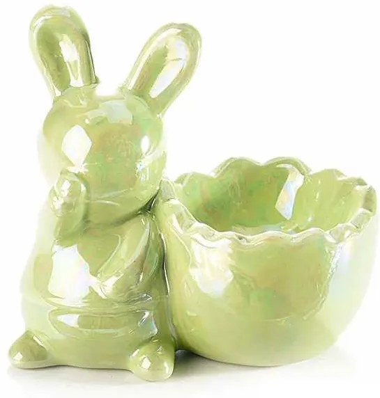 Suport ou ceramica verde sidef 8,5 cm x 5 cm x 8 h