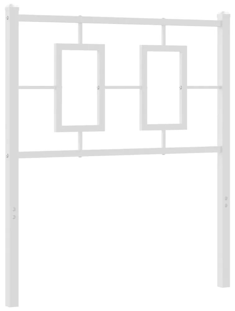 374316 vidaXL Tăblie de pat metalică, alb, 75 cm