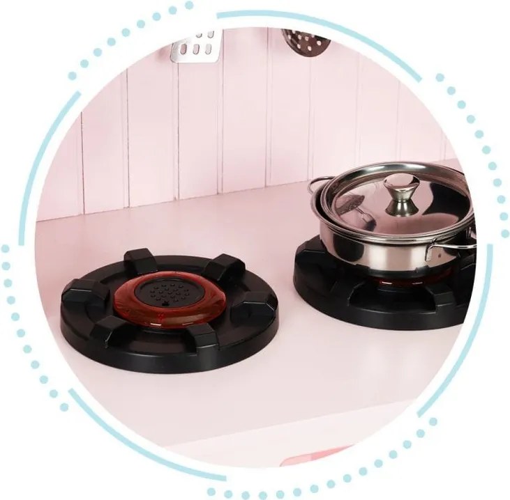 Bucatarie din lemn pentru copii cu cuptor, plita, microunde si accesorii