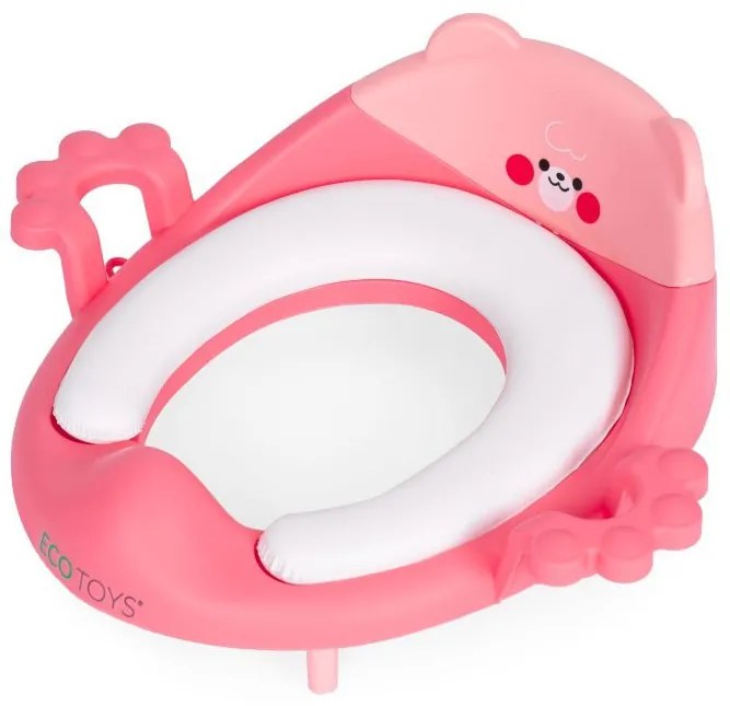 Scaun de toaletă cu urechi și pernă moale roz