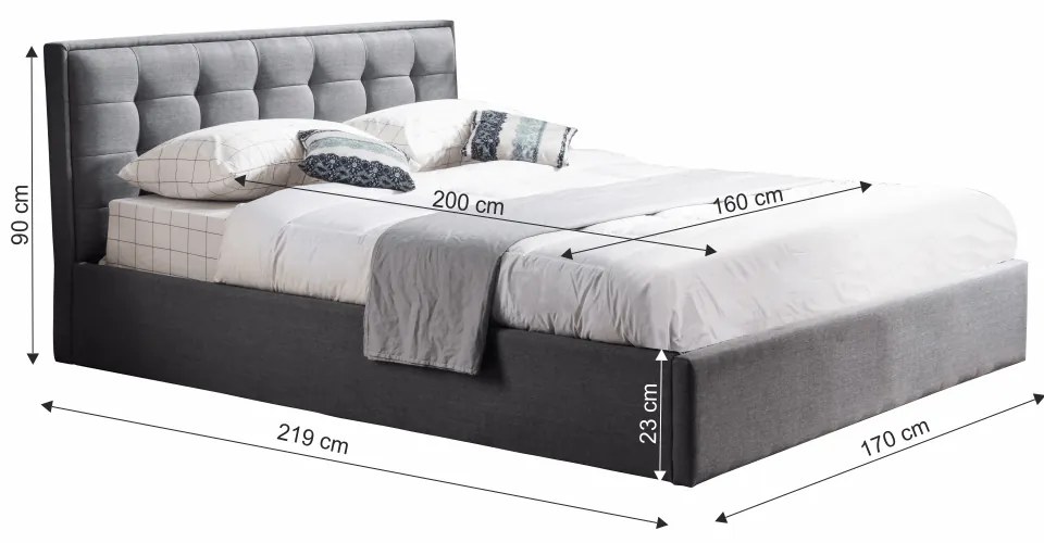 Pat matrimonial 160 cm Essie (cu somieră). 1016440