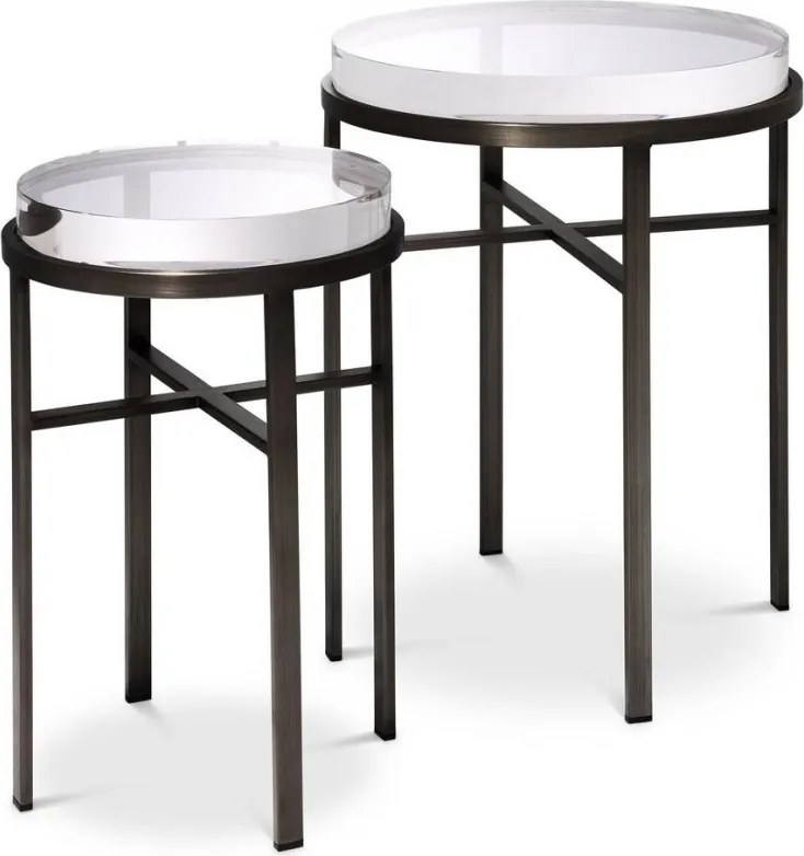 Set de 2 masute laterale design LUX Hoxton bronz 114911 HZ