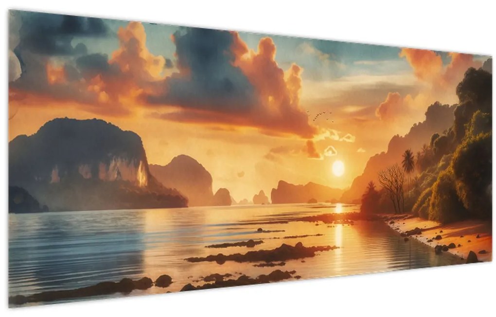 Tablou - Priveliște de pe plajă (120x50 cm)