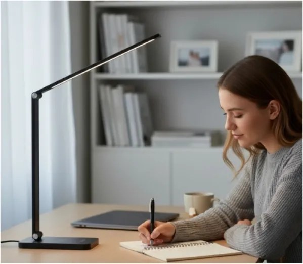 Lampă de birou LED cu dimmer și încărcare wireless NOBLITE Q LED/7W/230V 3000/4000/6500K neagră