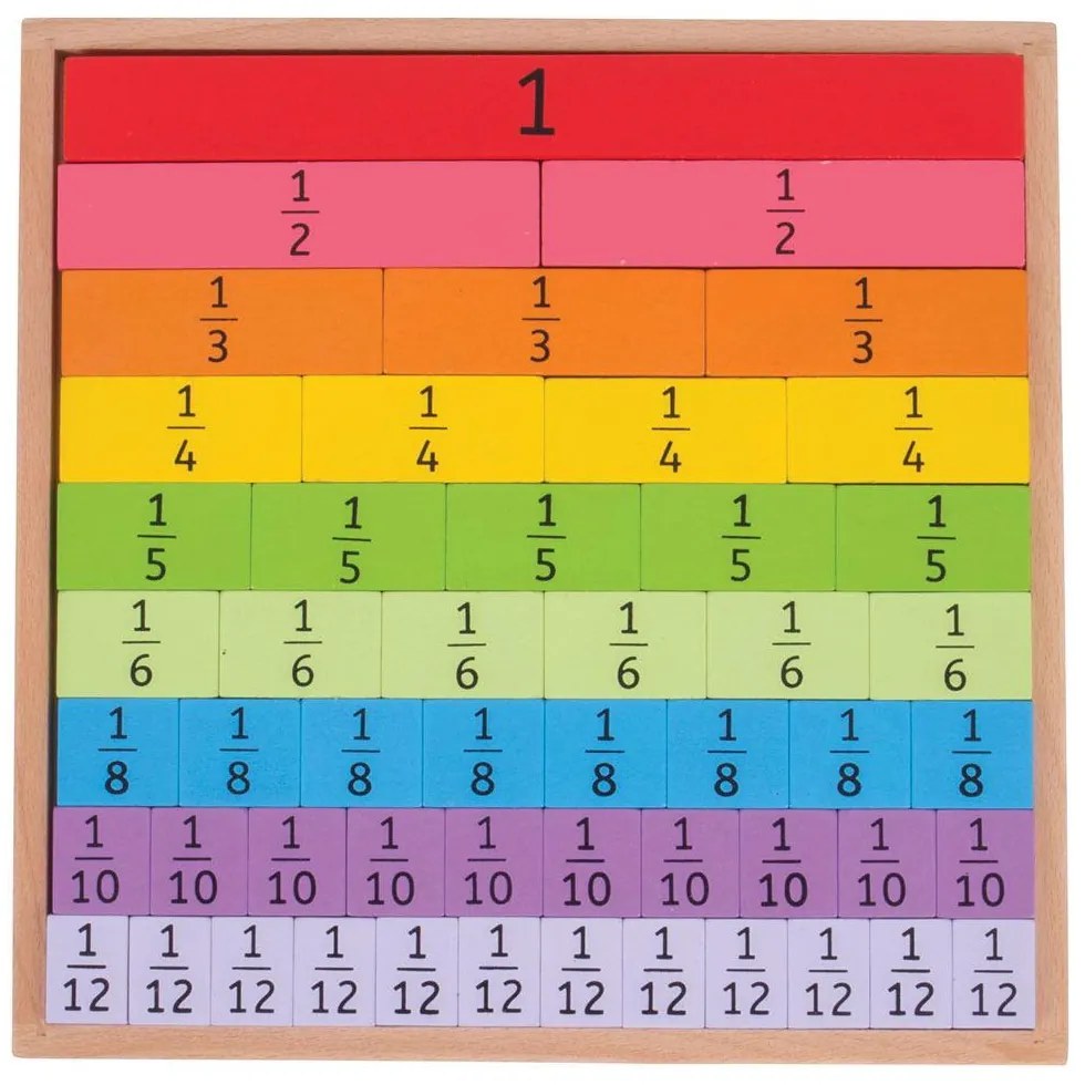 TABLITA DIN LEMN CU FRACTII - BIGJIGS TOYS (BJ229)