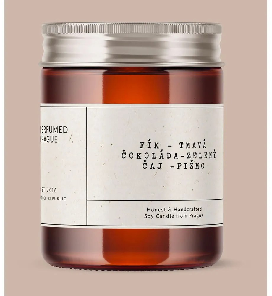 Lumânare parfumată din ceară de soia timp de ardere 40 h #44 Chocolate, Fig, Musk – Perfumed Prague