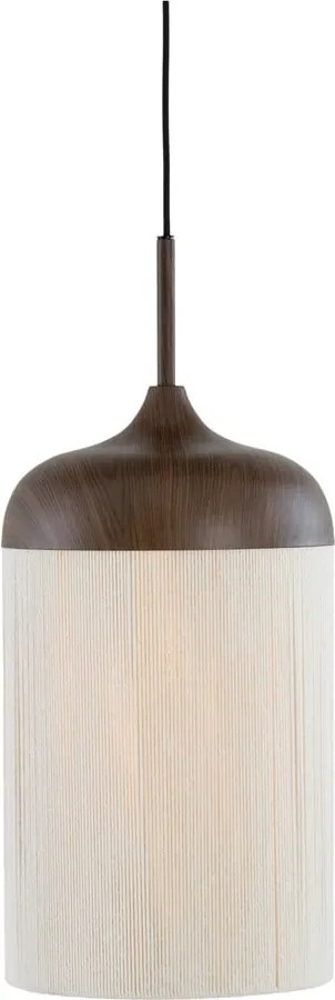 Lustră maro închis cu abajur textil ø 27,5 cm Dania – Light &amp; Living