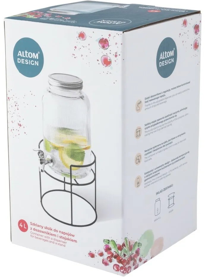 Altom Distribuitor de băuturi din sticlă cu suport4 l