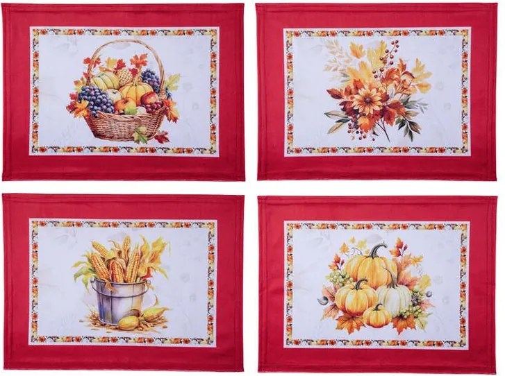 decoDoma Set de 4 suporturi și traversă de masă PUMPKINS