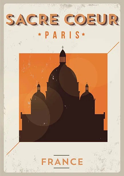 Ilustrație Typographic Paris City Poster Design, kursatunsal